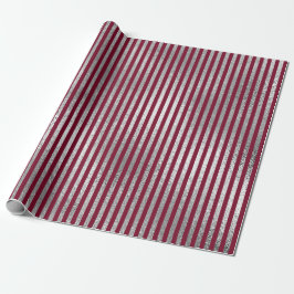 Papel De Regalo Tiras de joyería Maroon Burgundy Silver Vip