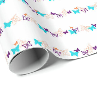 Papel De Regalo Tiras de mariposa diseño