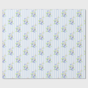 Papel De Regalo Tiras de patrón botánico de arándano en acuarela l
