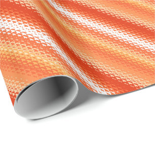 Papel De Regalo Tiras de vidrio escarchado - naranja y blanco