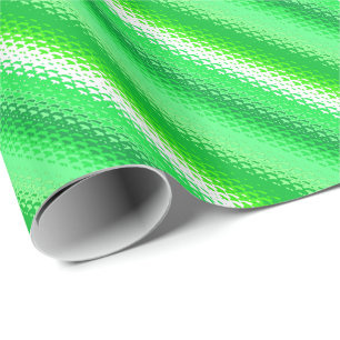 Papel De Regalo Tiras de vidrio esmeralda - verde esmeralda y blan