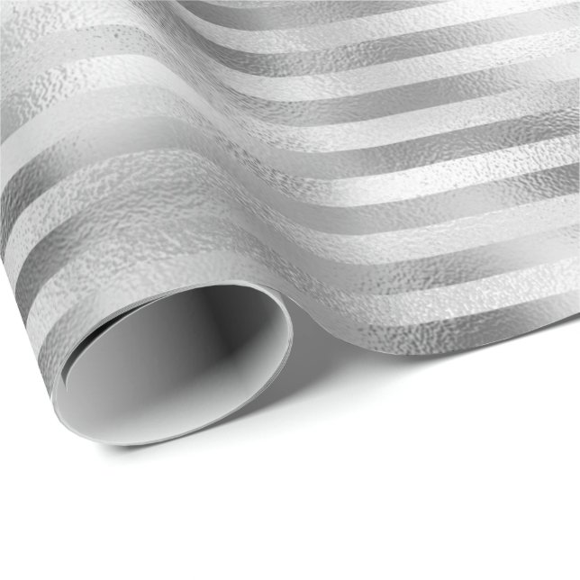 Papel De Regalo Tiras de vidrio plateado (Esquina del rollo)