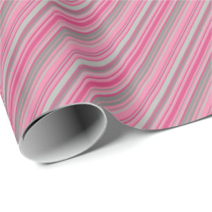Papel De Regalo Tiras grises rosadas