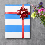 Papel De Regalo Tiras horizontales anchas anchas de color azul<br><div class="desc">Papel de envolvimiento horizontal a rayas azul y blanco</div>