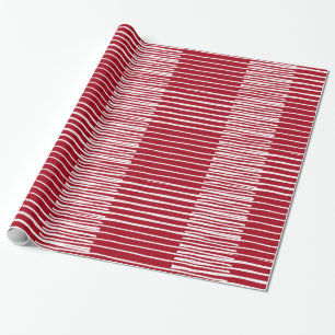 Papel De Regalo Tiras pintadas a mano, Navidades de plástico, rojo