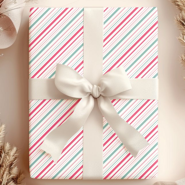 Papel De Regalo Tiras reveladoras de género azul y blanco rosado (Subido por el creador)