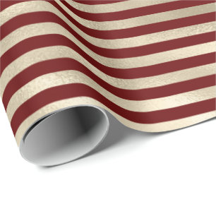 Papel De Regalo Tiras rojas Giram Glam Gold