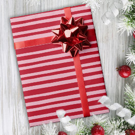 Papel De Regalo Tiras rojas rosadas con la mano cortada dibujando