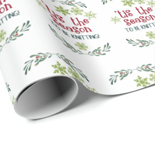 Papel De Regalo Tis la estación para hacer punto navidad del