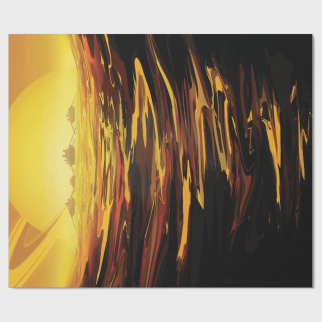 Papel De Regalo Titán mayor luna del planeta Saturno (Superficie plana)