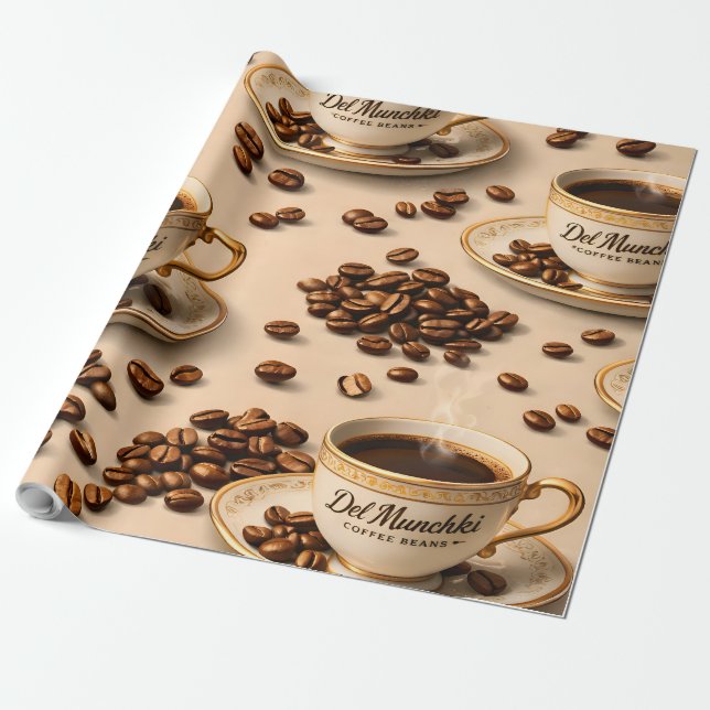 Papel De Regalo Title gourmet roasted coffee bean and espresso ele (Desenrollado)