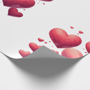 Papel De Regalo Título: Corazones Carmesí y Romance Rojo