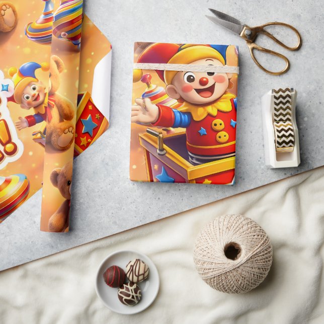 Papel De Regalo Título gestos, caja de juguetes dorada envoltorio  (Artesanía)