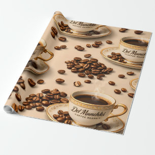 Papel De Regalo Título gourmet de grano de café tostado y espresso
