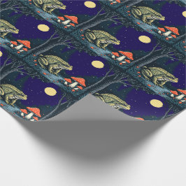 Papel De Regalo Toad Foraging Toadstools In A Moonlit Woodland 