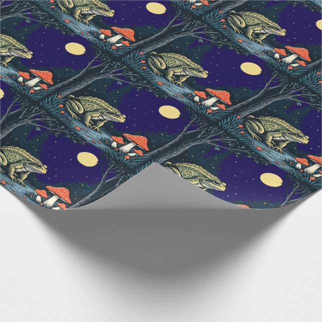 Papel De Regalo Toad Foraging Toadstools In A Moonlit Woodland  (Esquina)