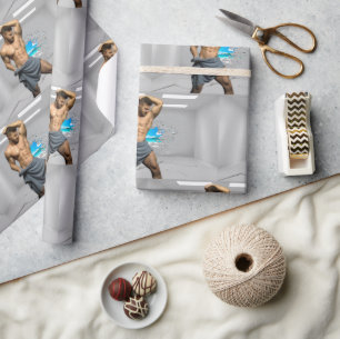 Papel De Regalo Toalla de hombre de SlipperyJoe rota pared de ladr