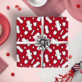 Papel De Regalo Toalla Higiénica Sangre Roja Primera Menstruación 