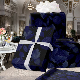 Papel De Regalo Toallas Florales Vintage Modernas De Color Negro Y