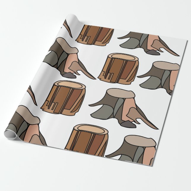 Papel De Regalo Tocón de árbol (Desenrollado)