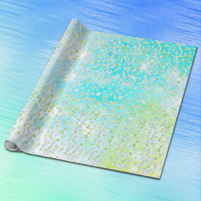 Papel De Regalo Todas las Ocasiones Green Aqua Blue Luxury Sequine (Subido por el creador)