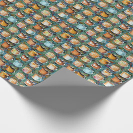 Papel De Regalo Todas las tazas de café Resumen Patrón de acuarela