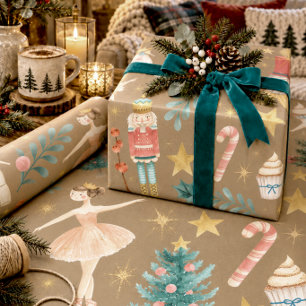 Papel De Regalo Todo Cascanueces Kraft Rústico Navidad Grande