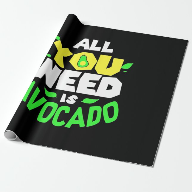 Papel De Regalo Todo Lo Que Necesitas Es Aguacate (Desenrollado)