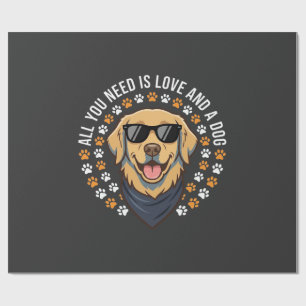 Papel De Regalo Todo lo que necesitas es amor y un perro_1