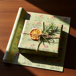 Papel De Regalo Todo lo que necesitas es té y calcetines cálidos O