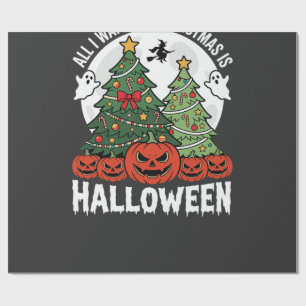Papel De Regalo Todo lo que Quiero para Navidad es Halloween