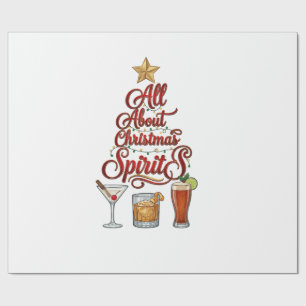 Papel De Regalo Todo sobre cócteles de espíritus de Navidad Whiske