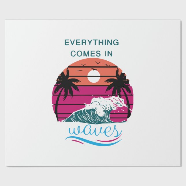 Papel De Regalo Todo viene en olas (Superficie plana)