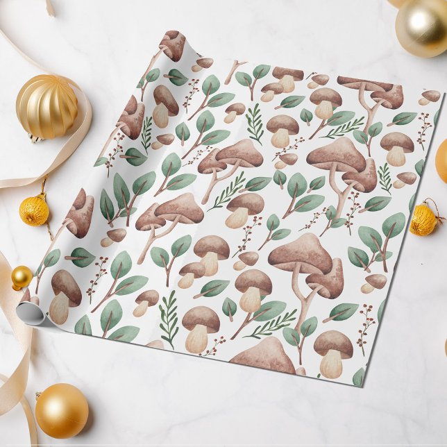 Papel De Regalo Todos los hongos del bosque Eucalyptus en blanco (Subido por el creador)