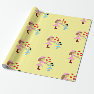 Papel De Regalo Todos los niños necesitan amor: Amarillo claro