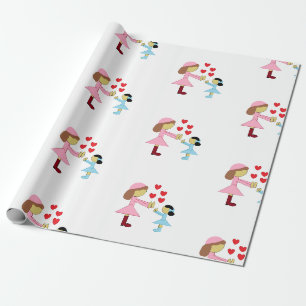 Papel De Regalo Todos los niños necesitan amor: Blanco