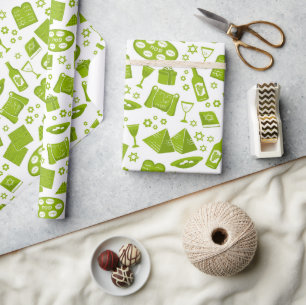 Papel De Regalo Todos Los Símbolos Para La Pascua En Verde