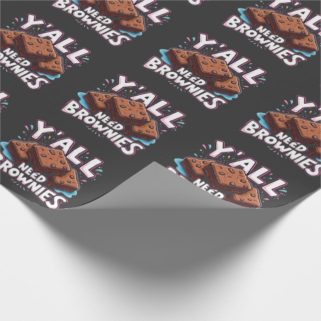 Papel De Regalo Todos necesitan Brownies Pastel de chocolate dulce (Esquina)