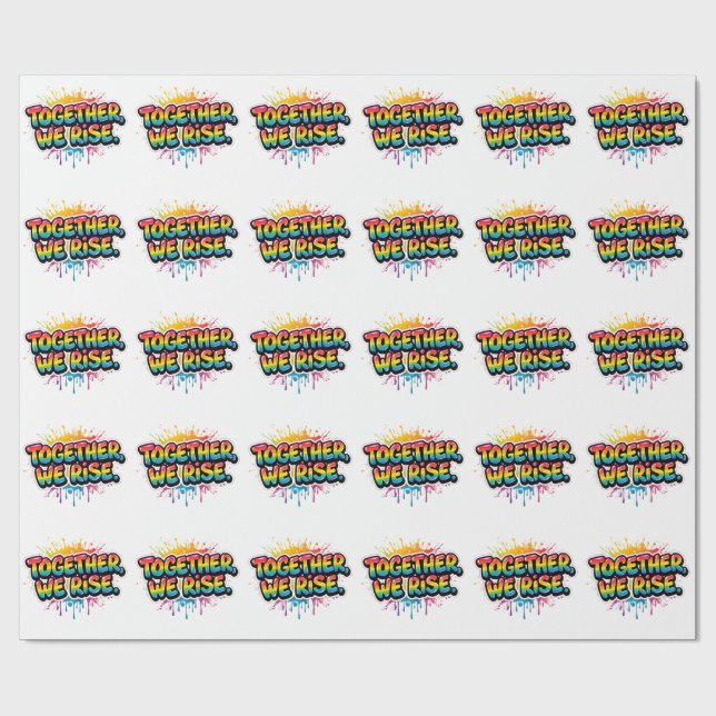 Papel De Regalo Together We Rise Rainbow Quote Design (Superficie plana)