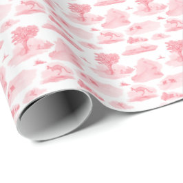 Papel de regalo Toile (Coral) de animales australi