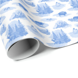 Papel De Regalo Toile de Animales de la Montaña Rocosa