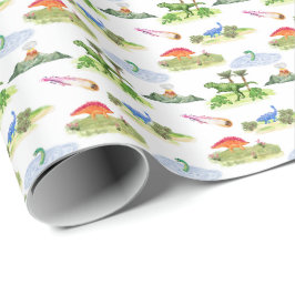 Papel De Regalo Toile de Dinosaurio (Colores Originales)
