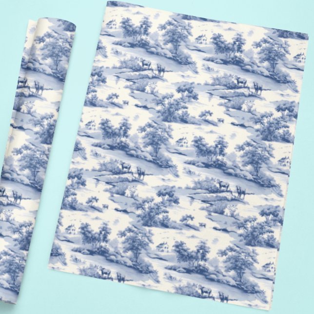 Papel De Regalo Toile De Jouy Blue Elegant Pastel Francés (Subido por el creador)