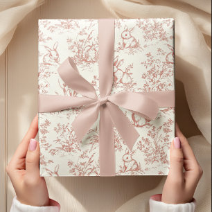 Papel De Regalo Toile de Jouy Bunny & Carrot Delight   Vintage