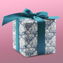 Toile de Jouy damasco floral azul vintage