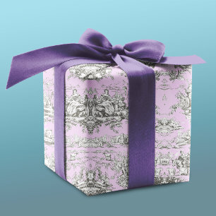 Papel De Regalo Toile de Jouy Floral Lago Rosa Vintage