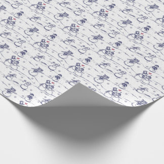 Papel De Regalo Toile del desfile de Snowman - azul
