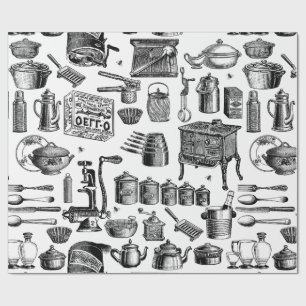 Papel De Regalo toile victoriano de cocina antigua