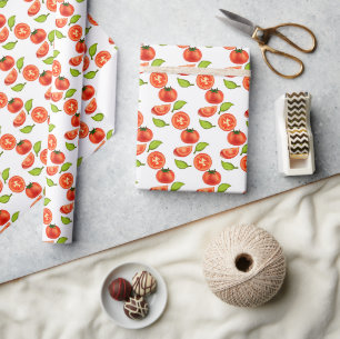 Papel De Regalo Tomates Y Leafas De Oregano