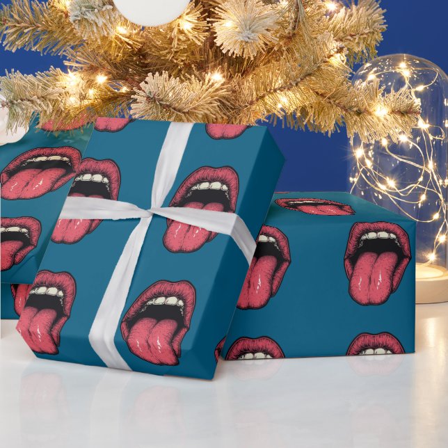 PAPEL DE REGALO TONGUE LIPS FUNNY WRAPPING PAPER (Vacaciones)